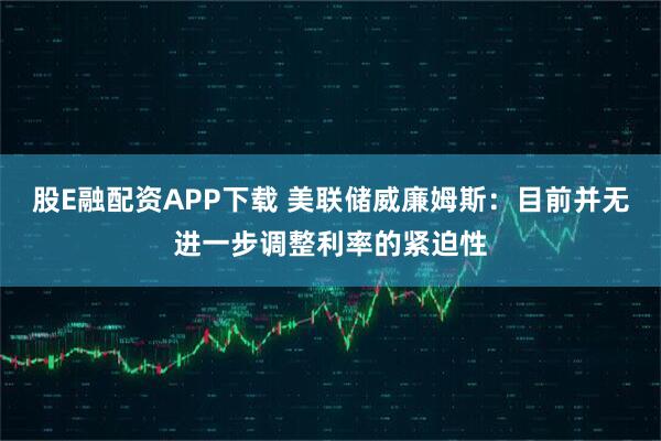 股E融配资APP下载 美联储威廉姆斯：目前并无进一步调整利率的紧迫性